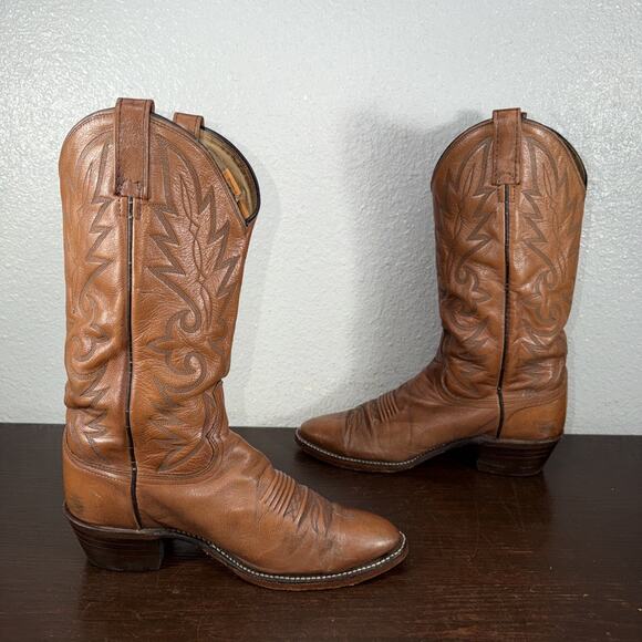 Dan Post Brown Western Buttery Soft Grain Calf Leather Mens Boots 8D Style 111R